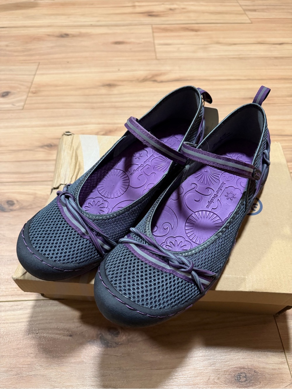 JBU by Jambu Charcoal/Plum Mesh Mary Jane Shoes Women’s Size 8.5